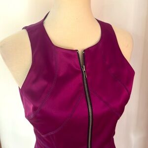 Clearance 💯 $$$Muse satin dark pink purple dress pencil classic sex zipper